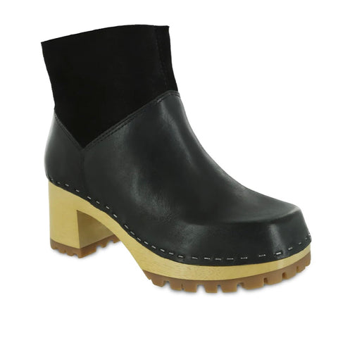 JOSI Black Leather Clog Boot