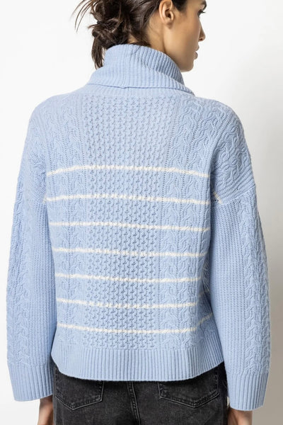 Mixed Stitch Turtleneck Sweater