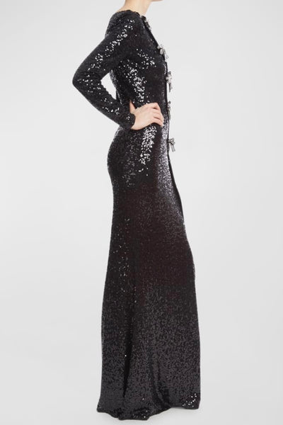 Sequin Bow Front Gown