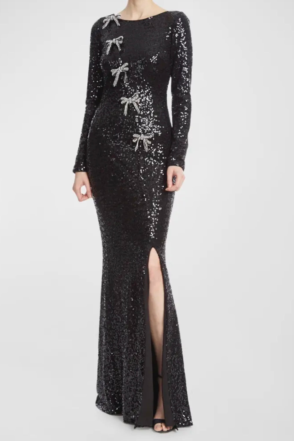 Sequin Bow Front Gown