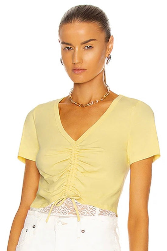 AIDA Lace Crop Ruched Top
